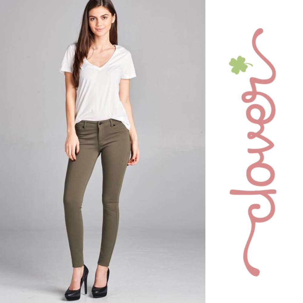 Olive Skinny Stretch Pant